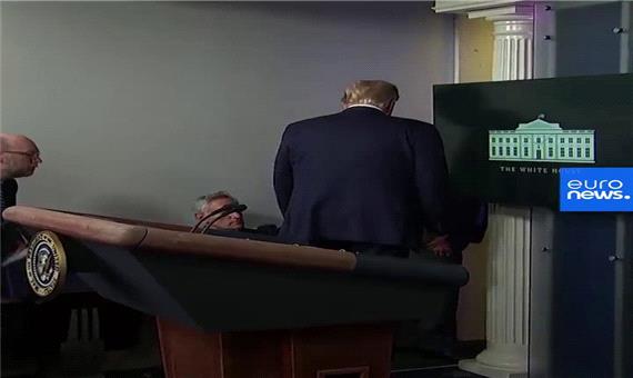 لحظه خروج ترامپ از نشست مطبوعاتی پس از شلیک در نزدیکی کاخ سفید