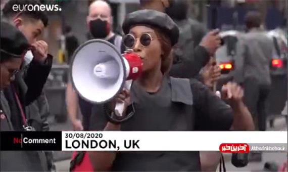 تظاهرات صدها نفر در لندن علیه تبعیض‌نژادی