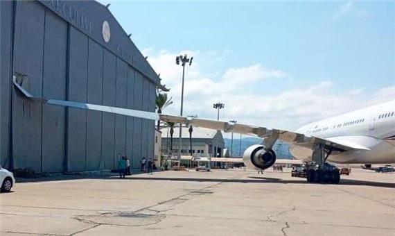 هواپیمای ماکرون در فرودگاه لبنان خسارت دید