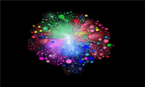 اثر هنری مدرن؛ طرح انتزاعی نقشه‌ رشد اینترنت