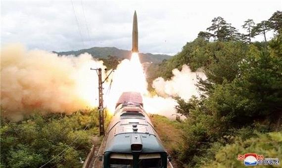 ویدئویی از شلیک دو موشک به سمت دریا از روی یک قطار در کره شمالی