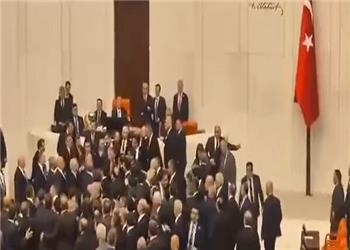 کتک کاری شدید در پارلمان ترکیه+فیلم