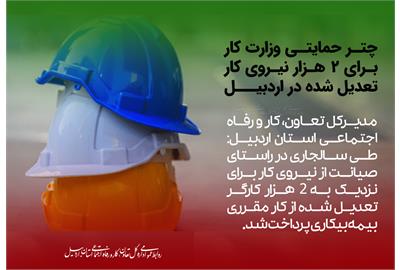 چتر حمایتی وزارت تعاون، کار و رفاه اجتماعی برای ۲ هزار نیروی کار تعدیل شده در استان اردبیل