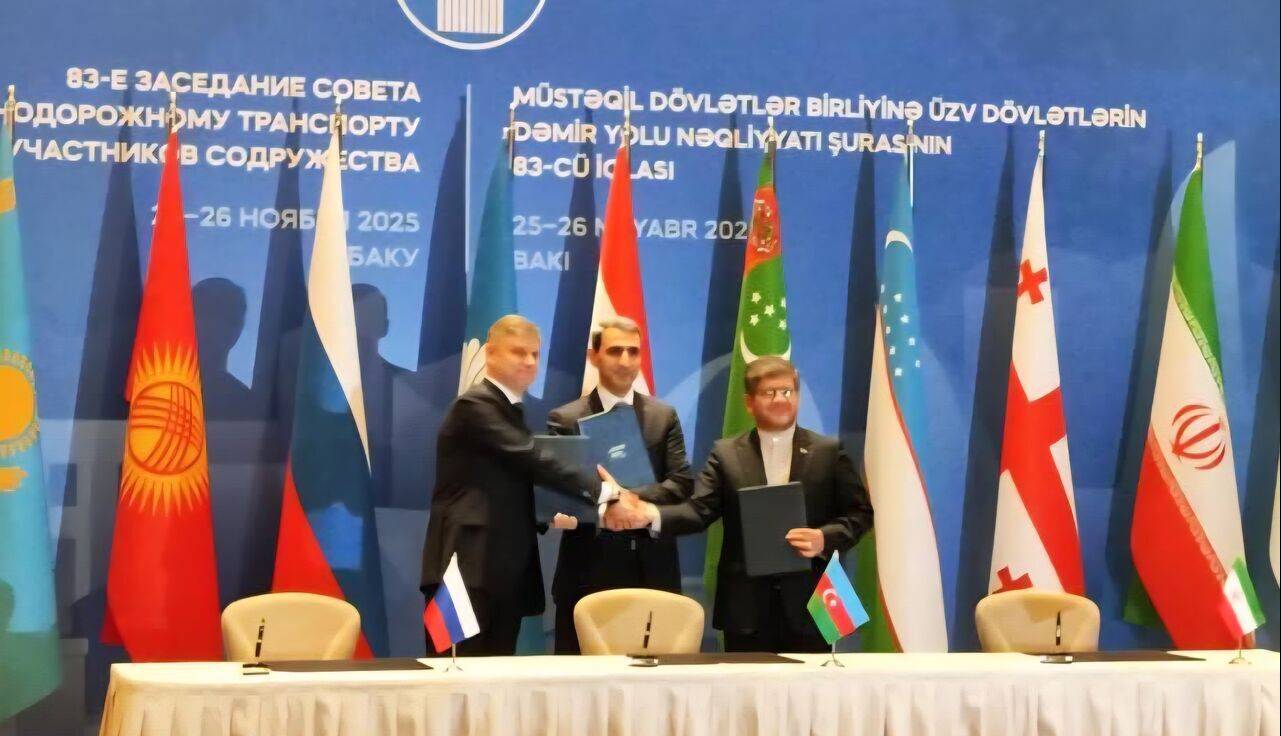 امضای تفاهم‌نامه ریلی ایران، روسیه و جمهوری آذربایجان برای توسعه کریدور شمال-جنوب