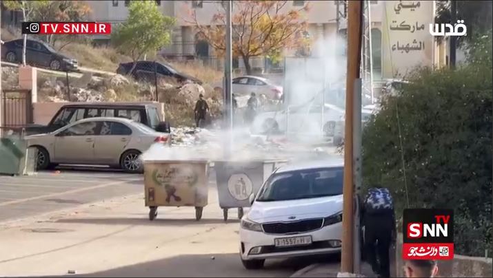 درگیری جوانان فلسطینی با نظامیان اشغالگر در البیره واقع در کرانه باختری