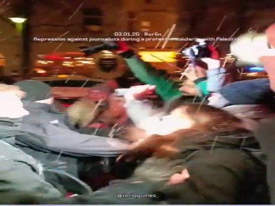 درگیری خبرنگاران و پلیس برلین در تجمع حامیان فلسطین